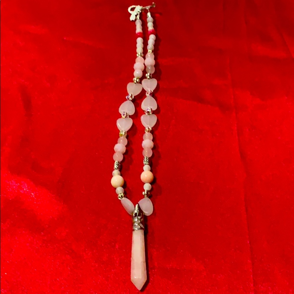Pink agates necklace